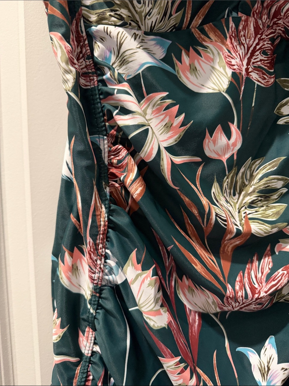 Floral Ruched Romper Swimsuit - Picture 6 of 10